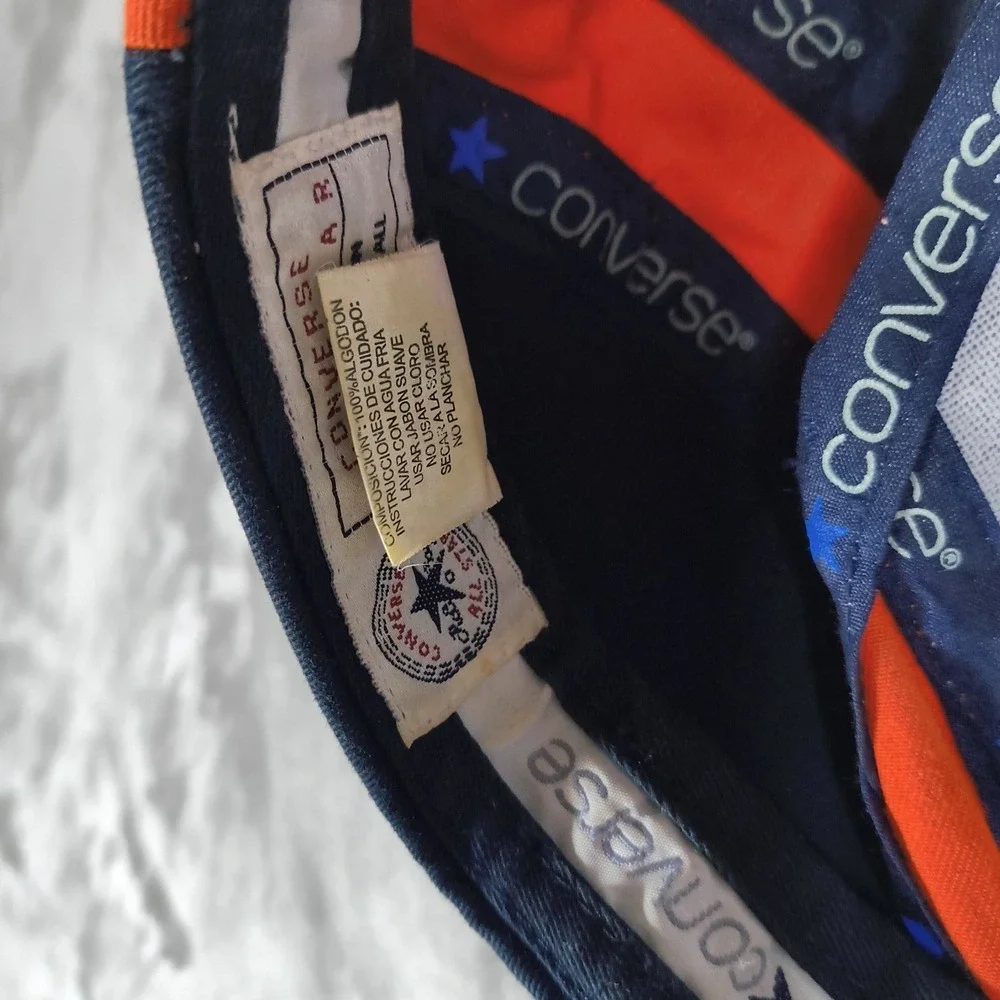 Vintage Converse Baseball Hat‎ Cap Blue Orange Strapback Dad Chuck Taylor Y2K